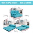 Pemberly Row 6-Position Adjustable Lounge Couch Foldable Floor Sofa Bed in Blue