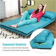 Pemberly Row 6-Position Adjustable Lounge Couch Foldable Floor Sofa Bed in Blue
