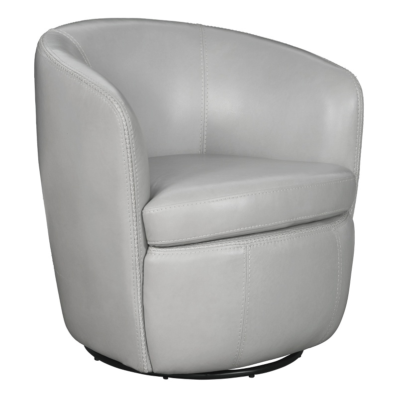 Pemberly Set of 2 Steamboat Ice All Italian Leather Swivel Club Chair