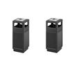 Pemberly Row Set of 2 Small Recessed Panel Side Opening Receptacle with Urn