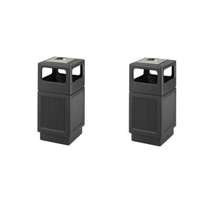 Pemberly Row Set of 2 Large Recessed Panel Side Opening Receptacle with Urn