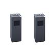 Pemberly Row Set of 2 Modern Black Square Ash And Trash Receptacle In Black
