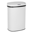 Pemberly Row Set of 2 13 Gallon Steel Motion Sensor Automatic White Trash Cans
