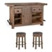 Bar Unit with Stools/Natural Brown
