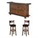Bar Unit with Bar Stools/Polished Brown