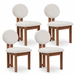 Pemberly Row Contemporary Cream Boucle Fabric Dining Chair (Set of 4)