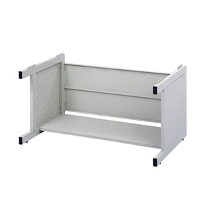 Pemberly Row Modern Small High Cabinet Base in Stainless Steel