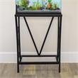 Pemberly Row Traditional 10 Gallon Metal Aquarium Stand in Black