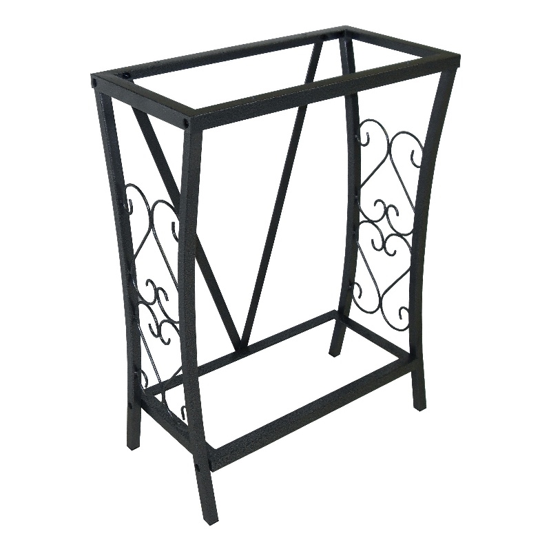 Pemberly Row Traditional 10 Gallon Metal Aquarium Stand in Black