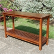 Pemberly Row 2-Tier Premium Acacia Hardwood Console Table in Brown