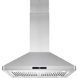 Pemberly Row Stainless Steel 30&quot 380 CFM Ducted Island Range Kitchen Hood