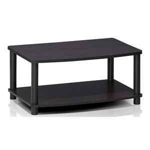 Pemberly Row Turn-N-Tube Wood Elevated TV Stand for TV up to 25&quot in Walnut