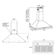 Pemberly Row 36 in. 380 CFM Ducted Wall Mount Range Hood in Stainless Steel