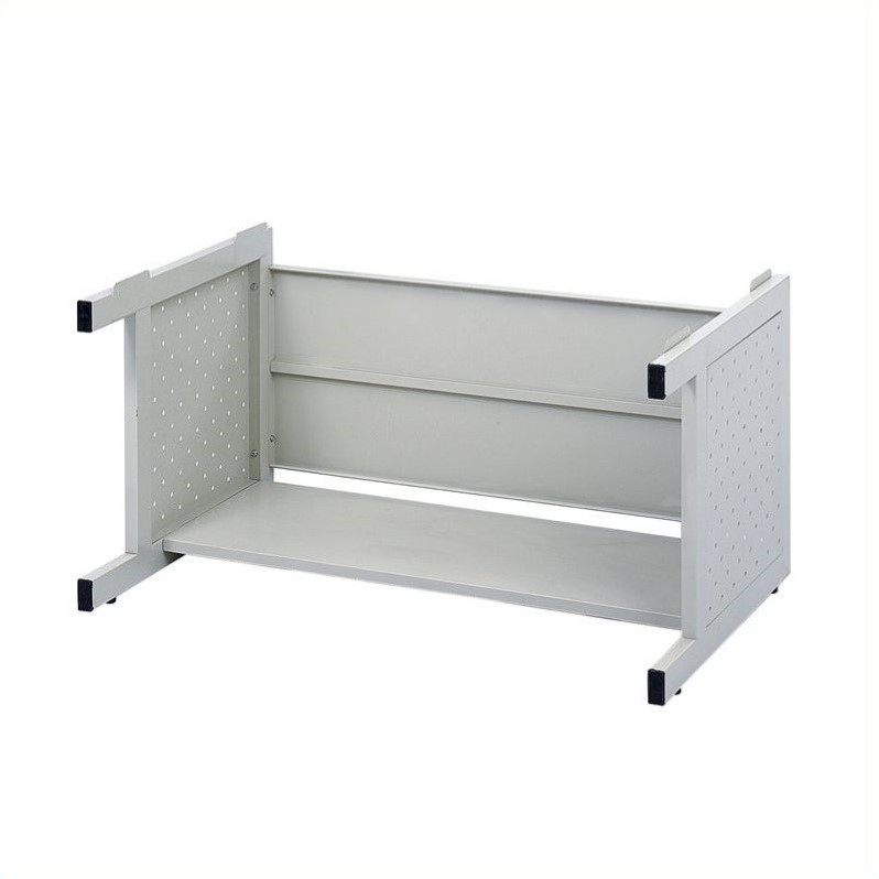 Pemberly Row Modern High Cabinet Base for Medium File Cabinet in Stainless Steel