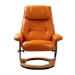 Pemberley Row Top Grain Leather Orange Swivel Recliner with Ottoman 31.5