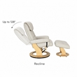 Pemberly Row Contemporary Cream Leather Swivel Recliner with Matching Ottoman