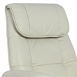 Pemberly Row Contemporary Cream Leather Swivel Recliner with Matching Ottoman