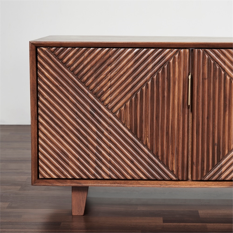 Pemberly Row Contemporary Linear Solid Wood 68