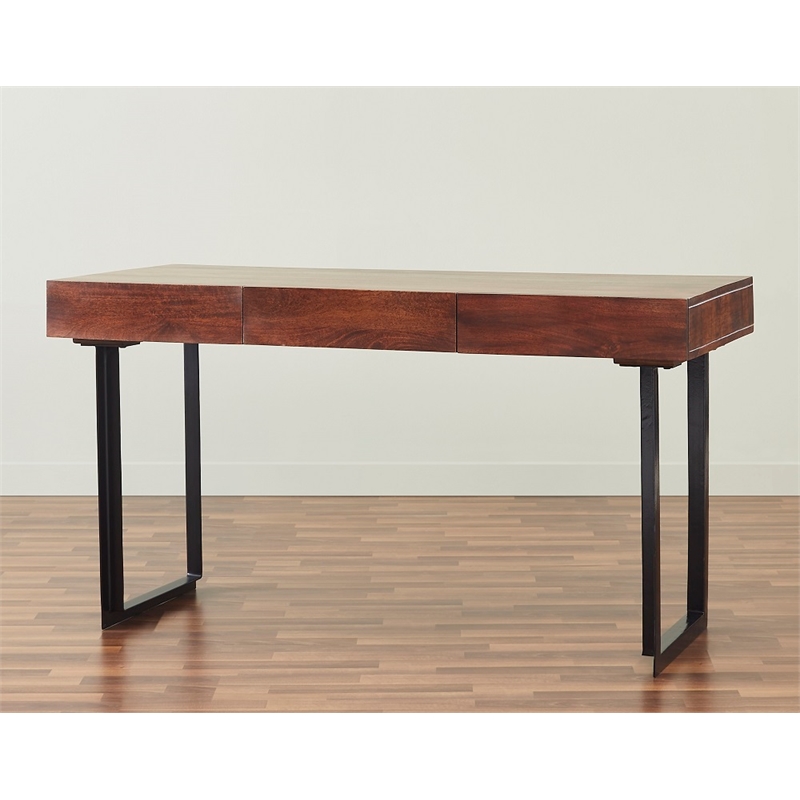 Pemberley Row Hardwood Dark Walnut Writing Desk Rectangular Durable 58