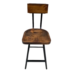 Pemberly Row Farmhouse Scooped Seat Brewster Bar Stool- Non Swiveling Bar Height