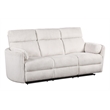 Pemberly Row Modern Modern Fabric Power Glider Reclining Sofa in Ivory