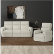 Pemberly Row Modern Mega Ivory Power Glider Reclining Sofa and Glider Recliner