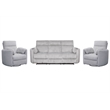 Pemberly Row Mega Grey Power Glider Reclining Sofa and Two Glider Recliners