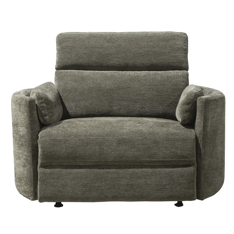 Pemberley Row Polyester Gray Power Glider Recliner Oversized 53