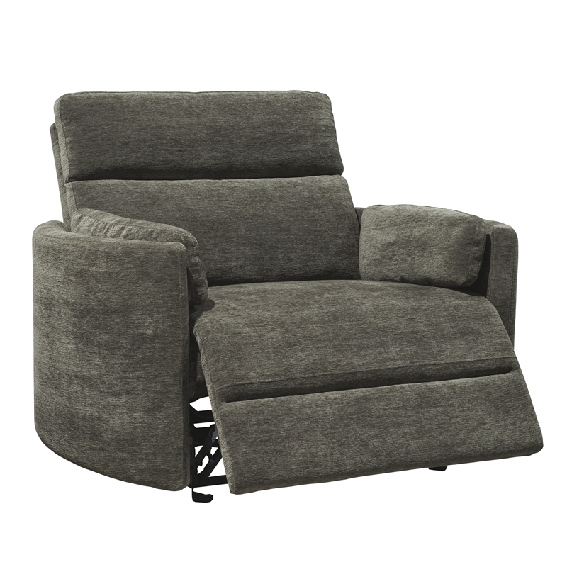 Pemberley Row Polyester Gray Power Glider Recliner Oversized 53