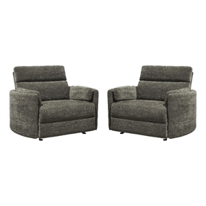 Pemberley Row Polyester Gray Power Glider Recliner Oversized 53&quot x 38&quot x 40&quot Unassembled