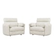 Pemberly Row XL Extra Wide Power Glider Recliner - Mega Ivory (Set of 2)