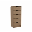Pemberly Row Contemporary Engineered Wood 5-Drawers Dresser in Macadamia