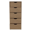 Pemberly Row Contemporary Engineered Wood 5-Drawers Dresser in Macadamia