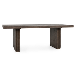 Pemberly Row 82&quot Reclaimed Pine Wood Dining Table in Rich Brown