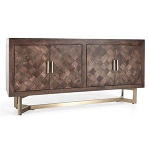 Pemberly Row Solid Mango Wood and Iron Sideboard in Bronze/Brown