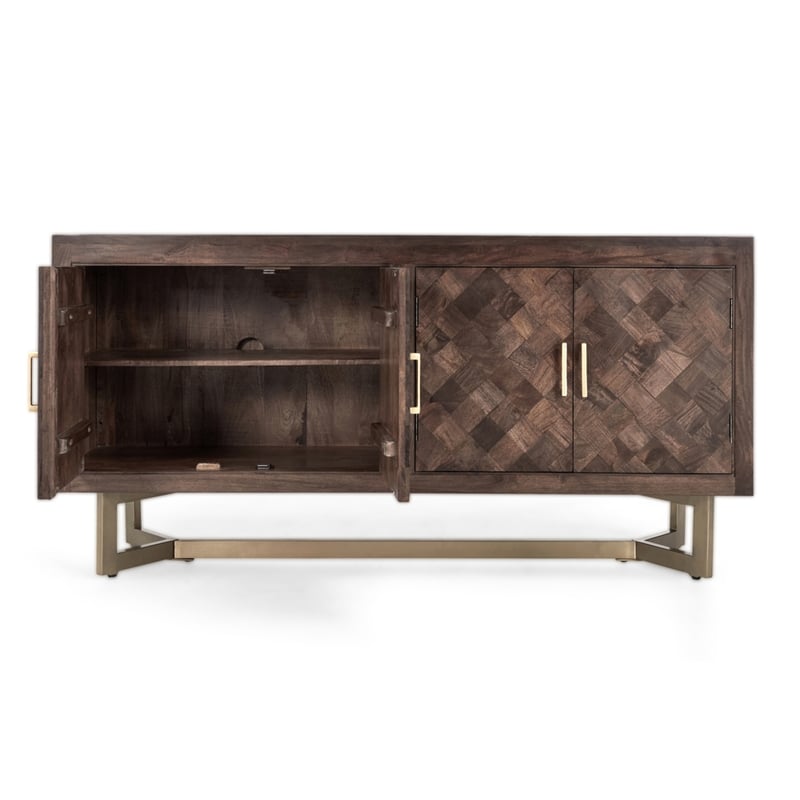 Pemberly Row Solid Mango Wood and Iron Sideboard in Bronze/Brown