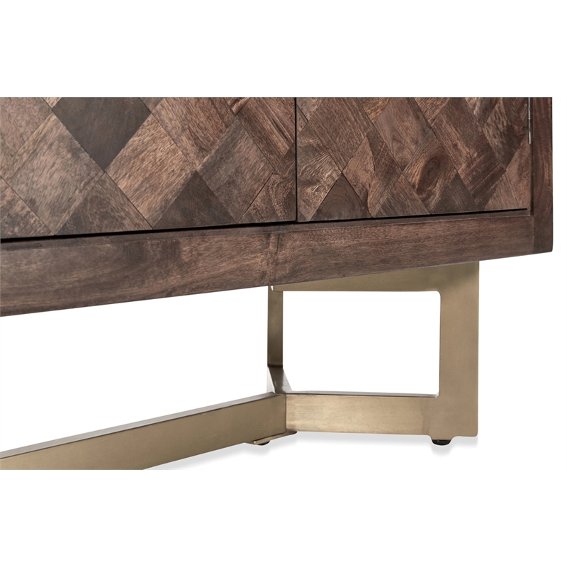 Pemberly Row Solid Mango Wood and Iron Sideboard in Bronze/Brown