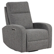 Pemberly Row Set of 2 Contemporary Leather Power Swivel Glider Recliner in Gray