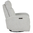 Pemberly Row Set of 2 Contemporary Fabric Power Swivel Glider Recliner in Beige