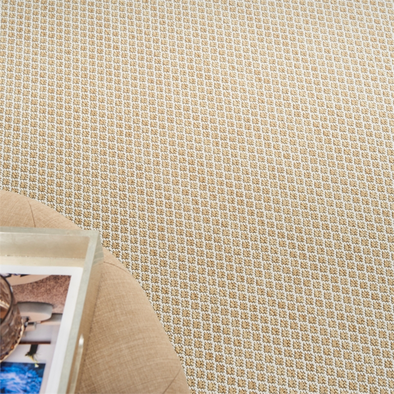 Pemberly Row Contemporary 10' x 14' Rectangle Natural Fabric Area Rug
