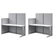 Pemberly Row Set of 2 Engineered Wood Straight Cubicle Desk in Pure White