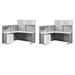 Pemberly Row Set of 2 Engineered Wood L Cubicle Desk with Storage in Pure White
