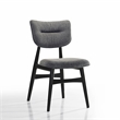 Pemberly Row Solid Wood Dining Chairs in Gray Fabric Upholstery (Set of 2)