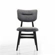Pemberly Row Solid Wood Dining Chairs in Gray Fabric Upholstery (Set of 2)