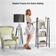 Pemberly Row 4-Tier Wood and Metal Ladder Bookcase in Natural and Black
