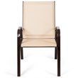 Pemberly Row Steel & Fabric Patio Dining Chairs with Armrest in Beige (Set of 2)