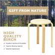 Pemberly Row Bentwood and PU Leather Stool with Padded Seat in Beige (Set of 4)
