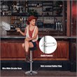Pemberly Row Leather & Steel Adjustable Swivel Bar Stool with Footrest in Black