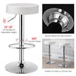 Pemberly Row Leather & Steel Adjustable Swivel Bar Stool with Footrest in White