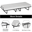 Pemberly Row Rollaway Folding Metal Bed Guest Bed Made in Italy White